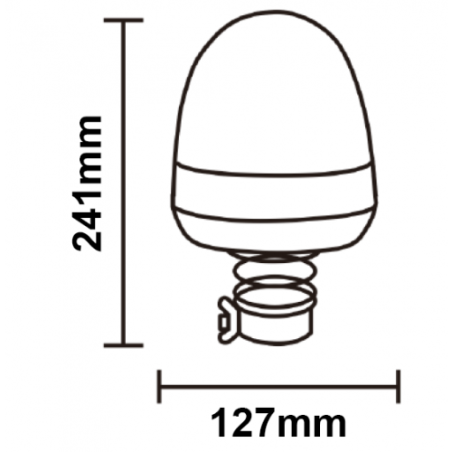 Vision 12/24V Flexible Din Pole LED Beacon Amber