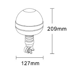 12V Flexible Pole LEDBeacon Amber | RICO Europe