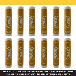 12 x 400g Brown Lithium EP2 Grease Cartridges