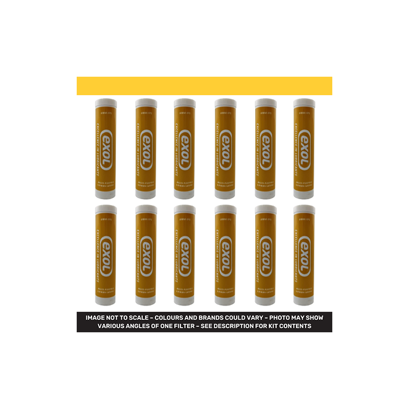 12 x 400g Brown Lithium EP2 Grease Cartridges