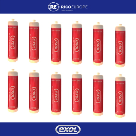 12 x 500g Lithium XL Complex Red Grease Screw Cartridges
