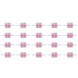 Inline Fuel Filter - Large X 20 Diesel Veg Oil - Clear Plastic Red Mesh