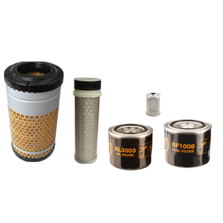 KUBOTA U27-4 Filter Service Kit w/Kubota D1105-E4-BH-2 Eng. Air, Oil, Fuel Filters Serial No 57197-