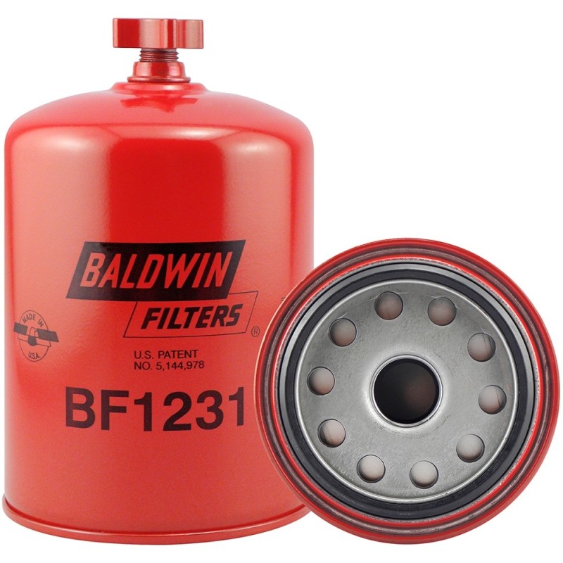 baldwin bf1231, fuel/water separator spin-on with drain