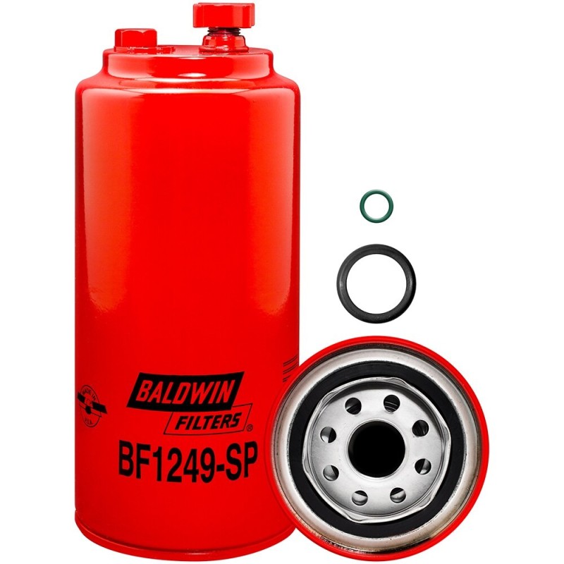 baldwin bf1249-sp, fuel/water separator spin-on with drain and sensor port