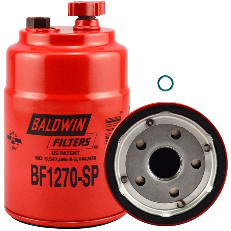 baldwin bf1270-sp, fuel/water separator spin-on with drain and sensor port