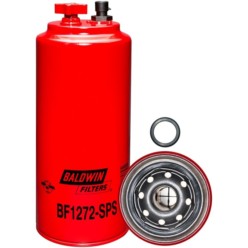 baldwin bf1272-sps, fuel/water separator spin-on with drain, sensor port and re