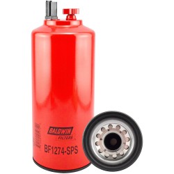 baldwin bf1274-sps, fuel/water separator spin-on with drain, sensor port and re