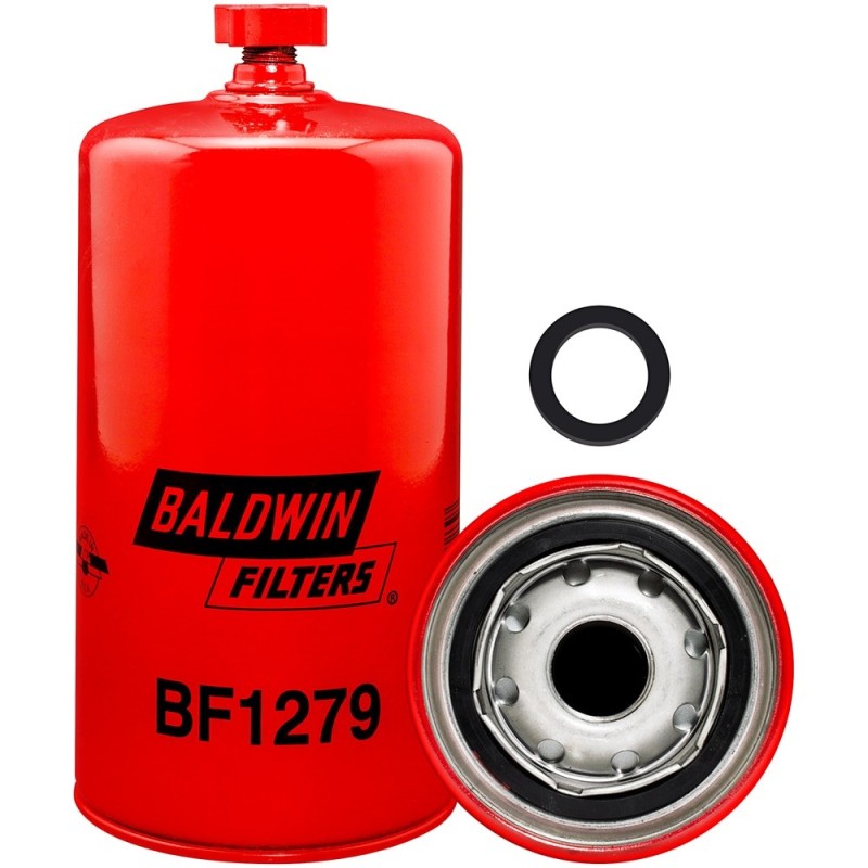 baldwin bf1279, fuel/water separator spin-on with drain