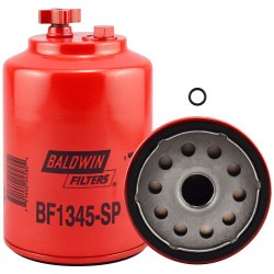 baldwin bf1345-sp, fuel/water separator spin-on with drain and sensor port