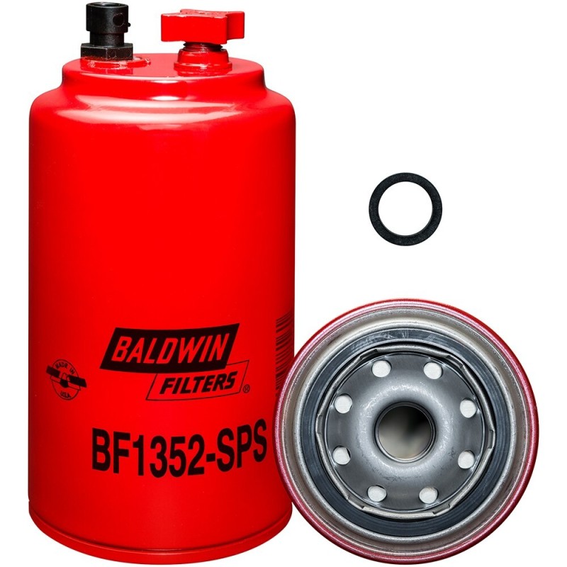 baldwin bf1352-sps, fuel/water separator spin-on with drain and sensor port