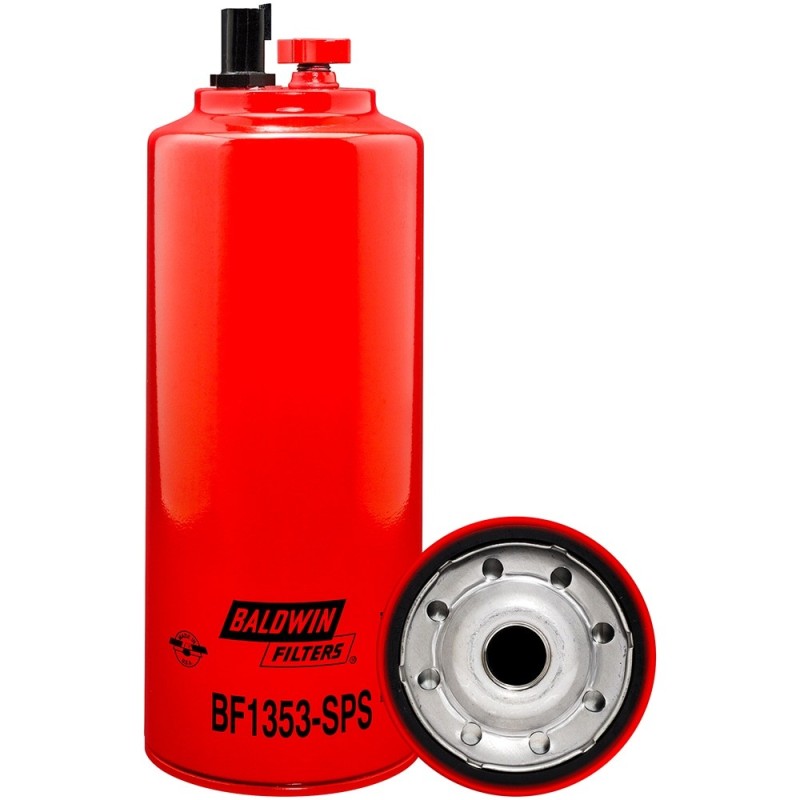 baldwin bf1353-sps, fuel/water separator spin-on with drain, sensor port and se