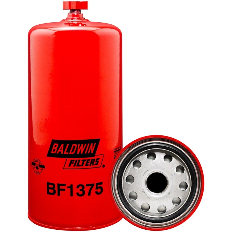 baldwin bf1375, fuel spin-on with drain