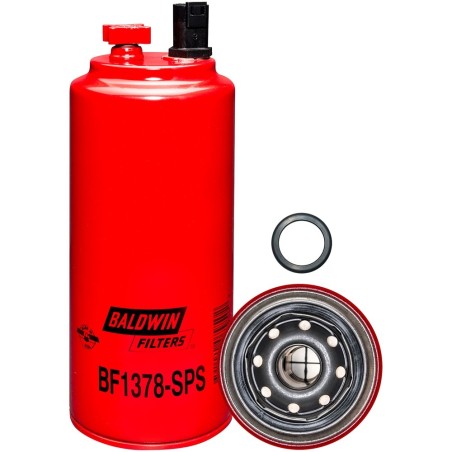 baldwin bf1378-sps, fuel/water separator spin-on with sensor port, drain and re