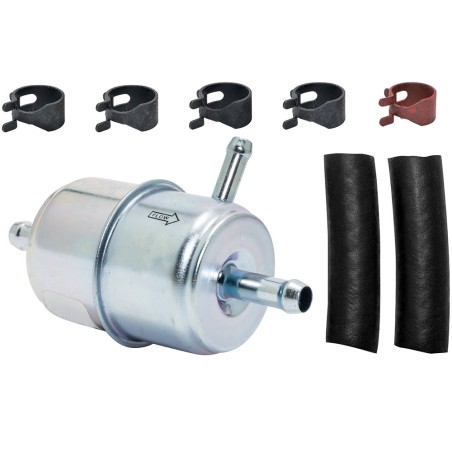 Baldwin BF865-K, In-Line Fuel Filter with Clamps and Hoses
