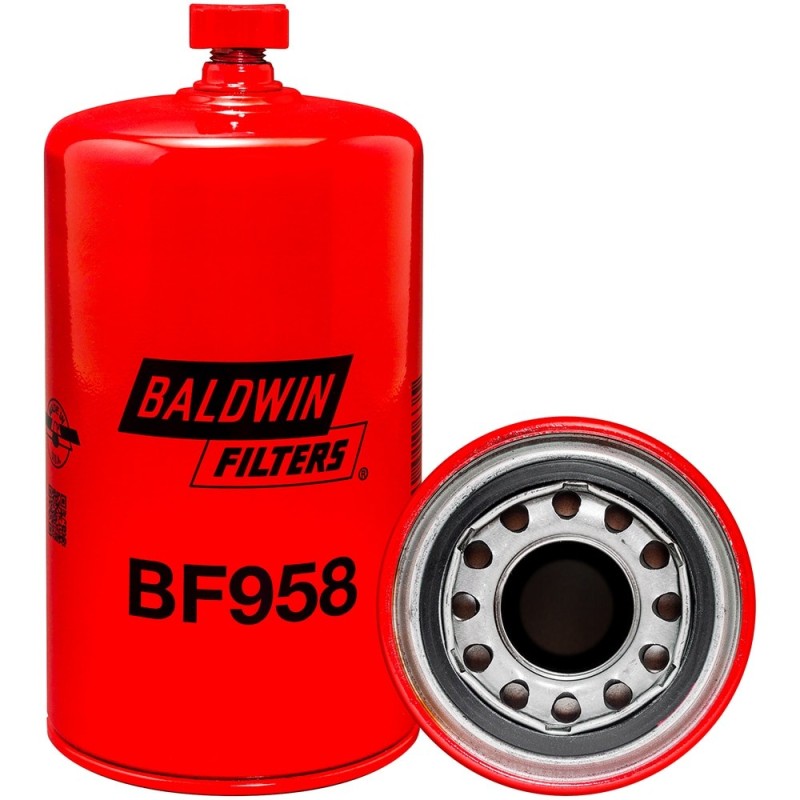 baldwin bf958, fuel storage tank spin-on with drain