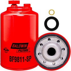 Baldwin BF9811-SP, Fuel/Water Separator Spin-on with Drain and Sensor Port