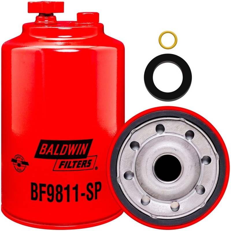 Baldwin BF9811-SP, Fuel/Water Separator Spin-on with Drain and Sensor Port