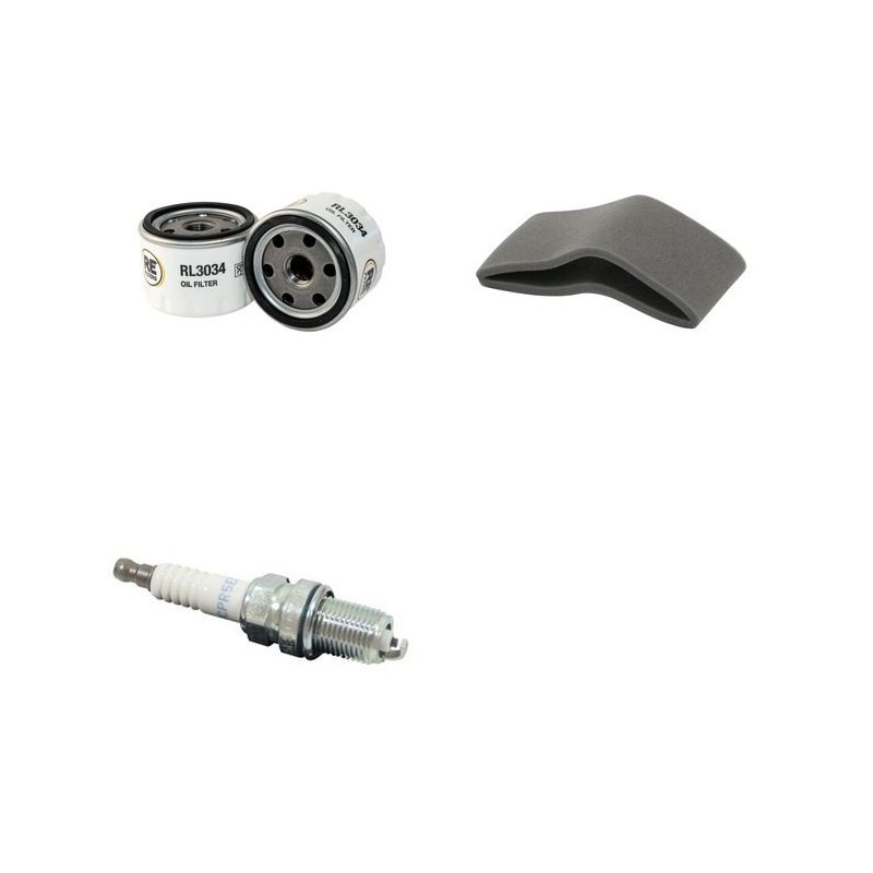 Filter Kit for John Deere L110 Air, Oil, Fuel Spark Plug Kohler 17.5 HP En