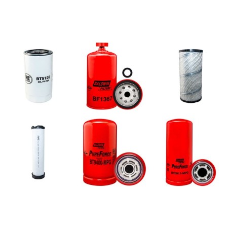 NEW HOLLAND LM 1330 Filter Service Kit w/Iveco F4GE0404B; F4GE0454C Turbo (4.5L) Eng.