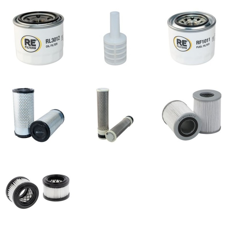 Filter kit for Fiat Kobelco E27.2SR with Yanmar 3Tnv82A-Syb Engine 2004-