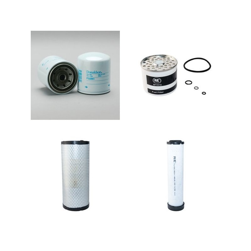 Filter kit for Fiat Kobelco W50 Air Oil Fuel Filters with Perkins Engine Year 03-