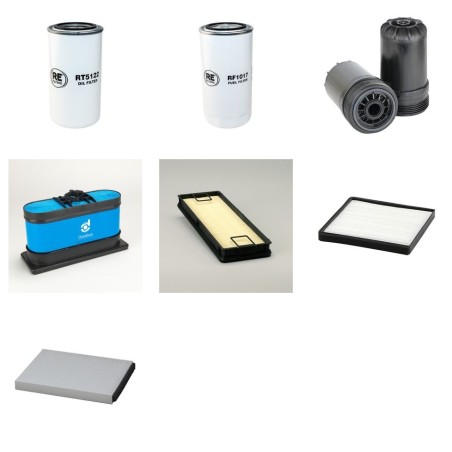 Filter Kit for Hyundai R140LC-9A with Cummins Engine SN 0350- PRIM YR 2014-