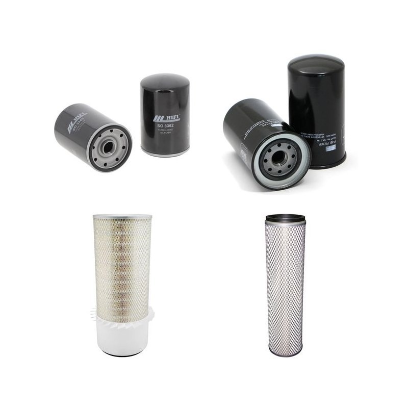 Filter Kit for Hyundai R180LCD-7A Air Oil Fuel Filters with Mitsubishi D04FG-TAA Engine 94KW