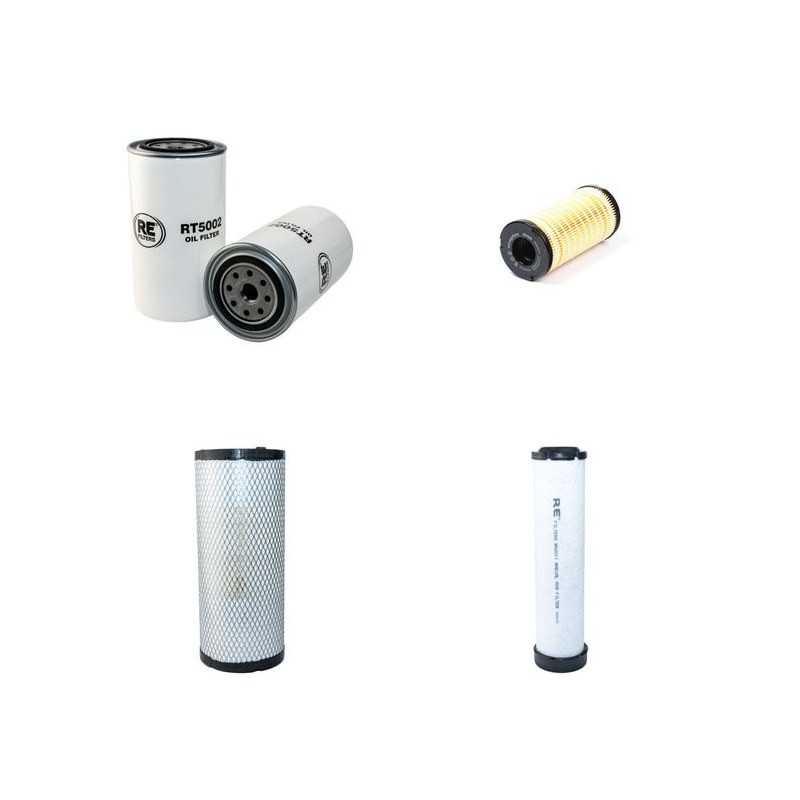 Filter Kit for JCB 407ZX Air Oil Fuel Filters with Perkins 1104C Engine Year 2006-