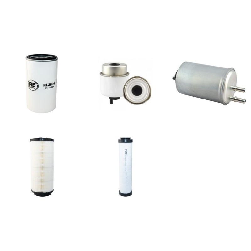 Filter Kit for JCB 541-70 Super Agri Air Oil Fuel Filters with JCB 444N Engine Year 2009-