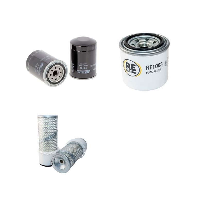 JCB 802 Filter Service Kit Air Oil Fuel Filters w/Kubota  Eng.