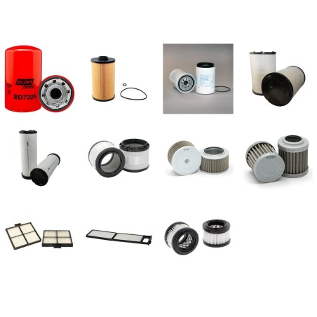 Filter kit for Kobelco SK235BSR with Hino J05ETA-KSDD Engine Serial No YF05-YU05-2001 Year 2007-