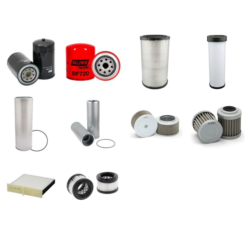Filter kit for Kobelco SK250VILC/NLC with Mitsubishi 6D34TLU2F Engine