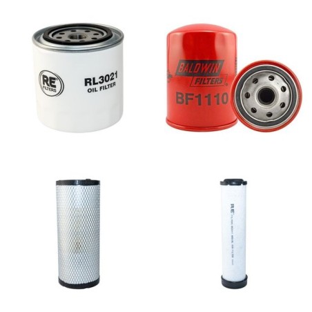 AUSA C 250 H Filter Service Kit Air Oil Fuel Filters w/Kubota V2003T Eng.   YR  2008-
