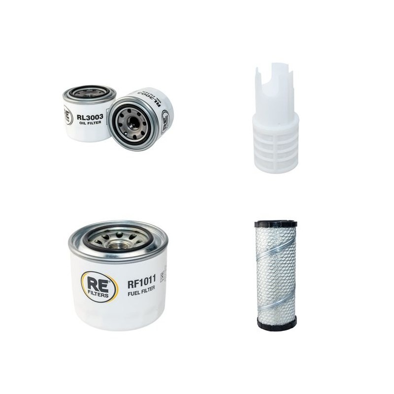 Filter Kit for Komatsu PC35MR3 Air Oil Fuel Filters with Komatsu 3D88EBPDA Engine YR 2007-