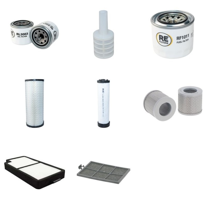 Filter Kit for Komatsu PC55MR3 with Komatsu Engine Serial No 15001- YR 2009-