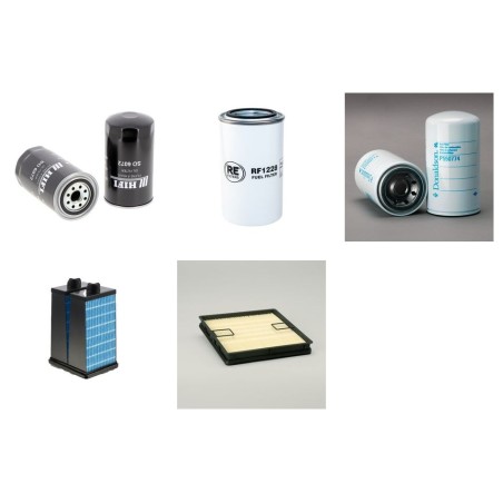 Filter Kit for Komatsu PW148-10 Air Oil Fuel Filters with Komatsu SAA4D107E-2 Engine Serial No H52051- YR 2015- 22130100-