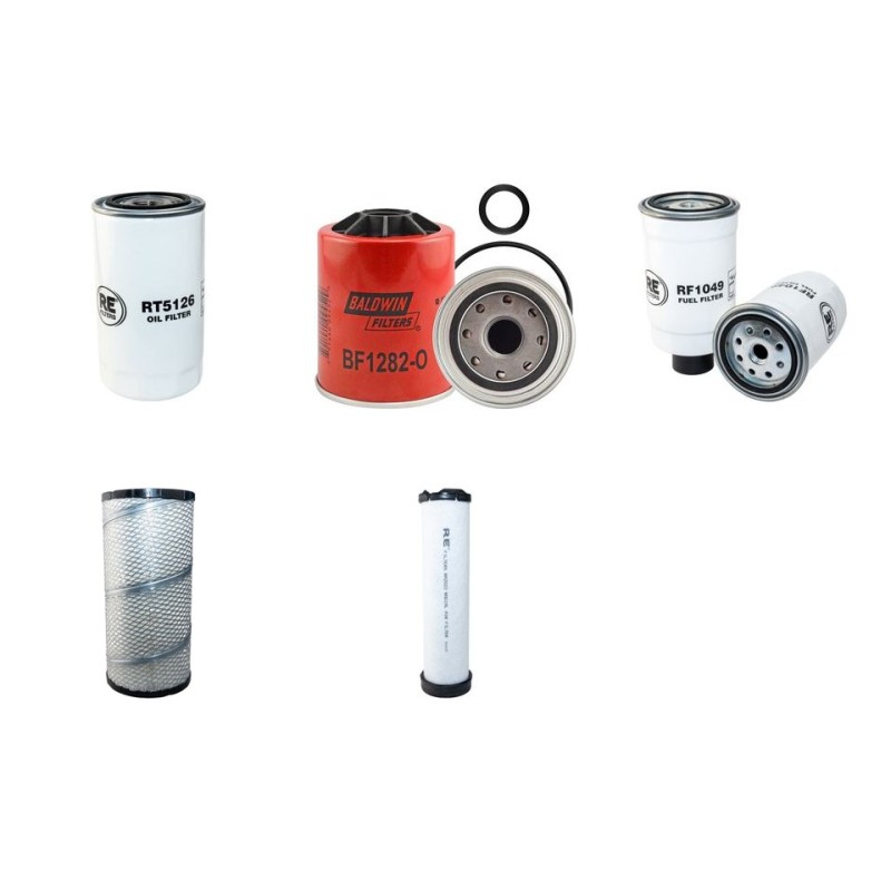 KOMATSU WB 97 R-5E0 Filter Service Kit Air Oil Fuel Filters w/KOMATSU SA4104-3 Eng. SN  F80003- YR  2008-