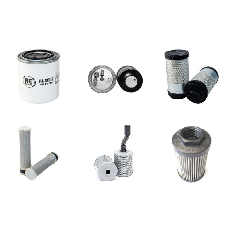 Filter Kit for Kubota KX 36-2 Alpha with Kubota Engine Serial No 58052-