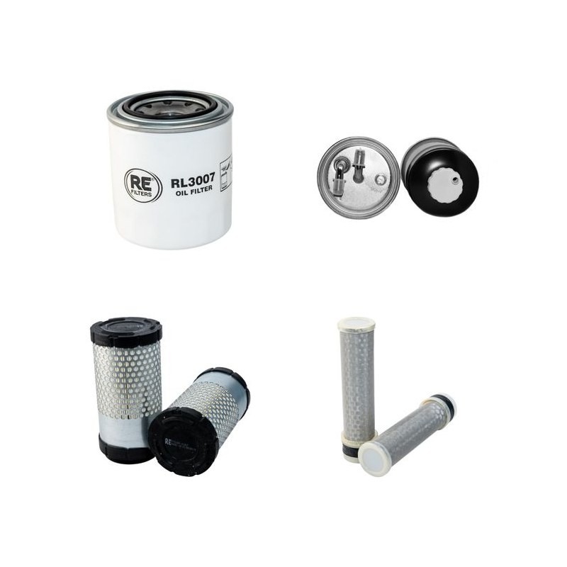 Filter Kit for Kubota KX 36-2 Alpha with Kubota Engine Air, Oil, Fuel Filters Serial No 58052-