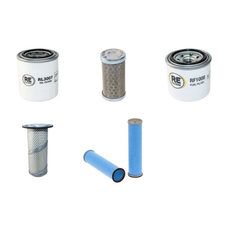 Filter Kit for Kubota KX 91-2 Air, Oil, Fuel Filters Before S/N --- 55135