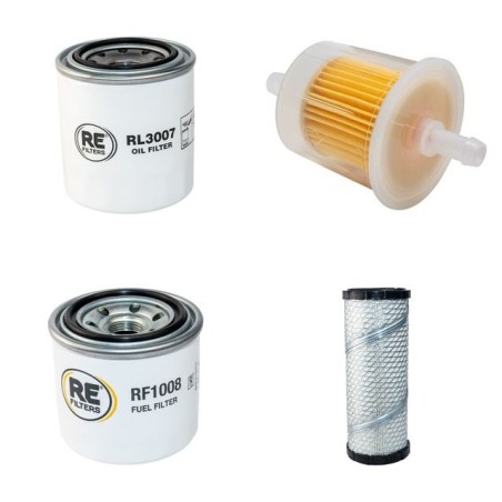 RANSOMES 405 4WD Filter Service Kit Air Oil Fuel Filters w/KUBOTA V1505TURBO Eng.