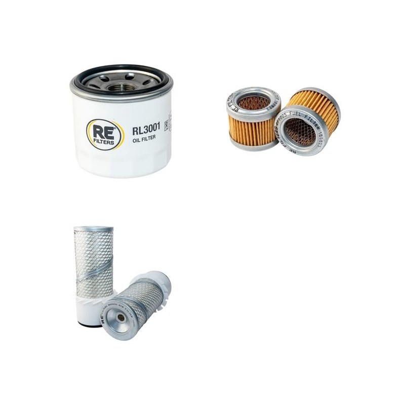 RANSOMES JACOBSEN RIDER ROTARY 74 Filter Service Kit Air Oil Fuel Filters w/Mitsubishi K3D Eng.