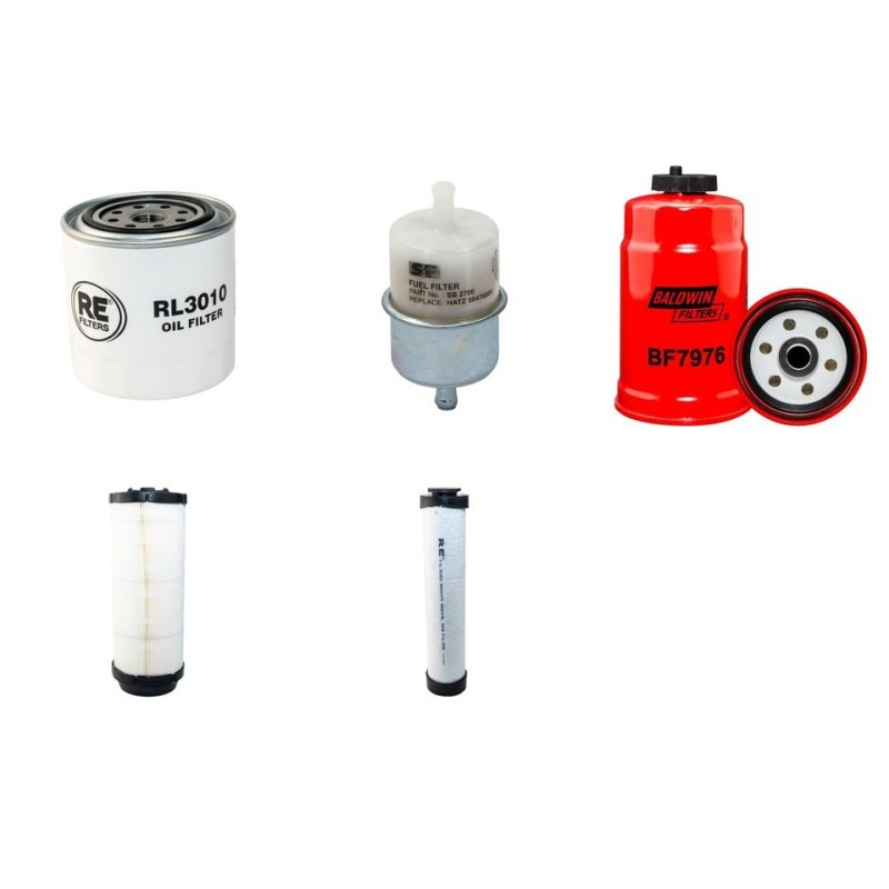 BOMAG BW 100 AC-5 Filter Service Kit Air Oil Fuel Filters w/Kubota D1703MEU34 Eng. SN  101880211062- YR  2014