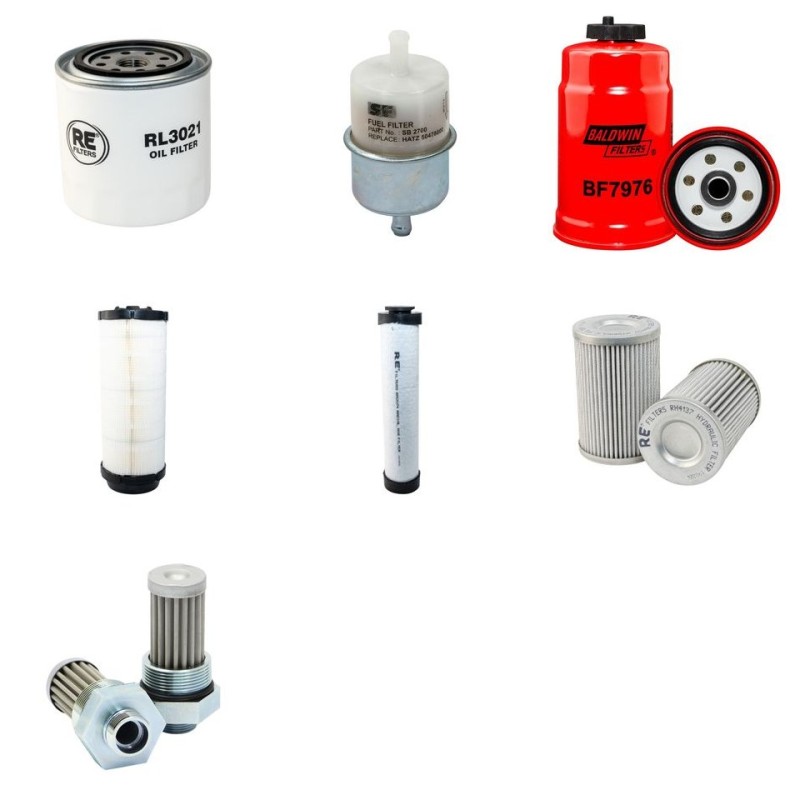 BOMAG BW 138 AC-5 Filter Service Kit w/Kubota V2203MEU3/4 Eng. SN  101650311013- YR  2012-