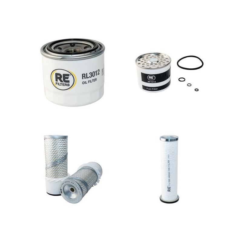 Filter Kit for Bobcat 543B with Kubota Engine Air, Oil, Fuel Filters Serial No 12001-