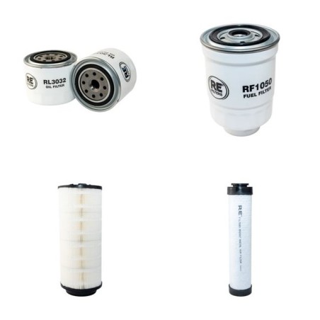 Filter Kit for Bobcat AL350 Air Oil Fuel Filters with Kubota V3300-DI Engine Year 2005-