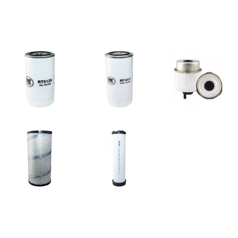 Filter kit for Case 580 SUPER R Serie 3 Air Oil Fuel Filters with CNH 445T/M2 Engine  YR 2009-