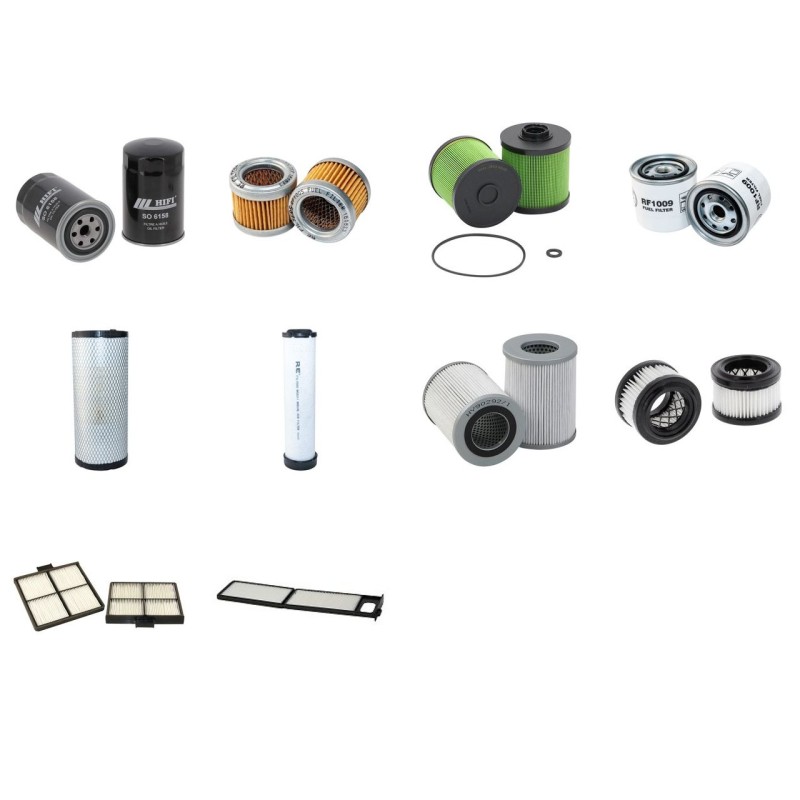 Filter kit for Case Poclain CX 75 SR TIER 3 with Isuzu Au-4Le2X Engine 2008-