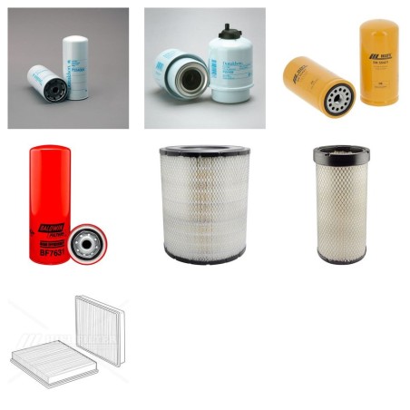 Filter kit suitable for CAT 950G with CAT 3126 Engine Serial No 2JS1- Air Oil Fuel Filters